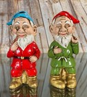 Vintage Chalkware Gnome 5  Figurines Dwarf Elf   Mint Cond    Japan