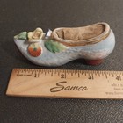 Pair Of Vintage Miniature Hand Painted Porcelain Shoe Pin Cushion   Japan