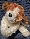 Ty Beanie Babies   sampson   The Adorable  White   Brown Puppy Dog  Mwmts  2001