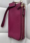 Coach New York - Magenta Pink Double Corner Zip Womens Wristlet Wallet   F64130