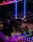 1ft Rgb Led Laser Whip Lights Pair For Utv Atv Sxs Rzr Can-am Bluetooth App