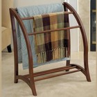 Antique Walnut Quilt Rack 3 Rungs Wooden Quilt Storage Display Stand Walnut