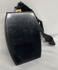 Art Deco Wristlet Purse - Black Bakelite     Green Rhinestones-  Vintage