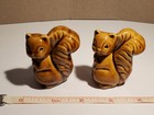 Rare Old Vintage Arcadia Salt Pepper Shakers Brown Squirrels  Spring Fall Thanks