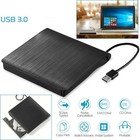 Slim External Cd Dvd Rw Drive Usb 3 0 Writer Burner Player Black For Laptop Pc
