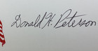 Donald Peterson Nasa Astronaut Space Shuttle Autographed Signed Card Free Ship