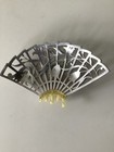Vintage Art Deco Gatsby Flapper Sliver Metal Rhinestones Fan Hair Comb Repair