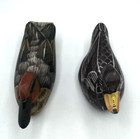 Hand Painted Miniature Wooden Ducks 5 Inch Long