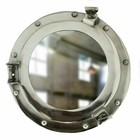 12  Porthole Mirror   Silver Finish   Nautical Maritime Decor  ship Cabin Window