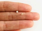 14k Real Solid Yellow Gold 3mm Round Solitaire Stud Earrings - Xd26cz