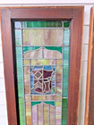 Pair Antique Estate Architectural Salvage Stained Glass Windows 66  X 16  Read