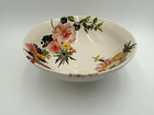 New Pottery Barn 11    Round Floral Footed Serving   Console Bowl Stoneware - Disc