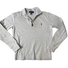 Polo Ralph Lauren Flesh Pony Logo Boys Gray Quarter Zip Pullover Size M 10-12