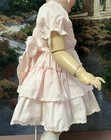 Vintage Child   s Pink Hand Smocked Embroidered Daisies Ruffled Dress