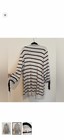 Talbots Striped Cardigan Sweater Open Front Drawstring Sleeves White Black 2x