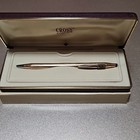 Cross 1502 Ballpoint Pen 14k Gold Filled Gold Trim Blue Ink W  Box