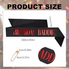 Birthday Baddie Sash  Glitter Happy Birthday Sash For Women   Men Foil Lettering