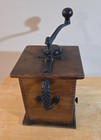 Vintage Wooden Coffee Grinder Manual Hand Crank W  Drawer - Beautiful Woodwork