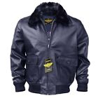 Men Wwii Navy G-1 Genuine Leather Flight Bomber Jacket With Warm Quilted Lining