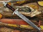 Huntex Handmade Damascus Blade  Rosewood Hilt  58 Cm  Gladius Viking Short Sword