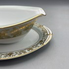 Noritake 5486 Gold Encrusted Gravy Boat And Attached Underplate Bone China