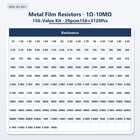 156 Values Resistor Kit 3120pcs   1  1 4w Metal Film Resistor 1  -10m   Box For Diy