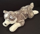 Rare  Animal Alley Large 24    Husky Dog Stuffed Toy Gray White Toysrus Euc Plush 