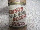 16 Vintage Edison Gold Moulded Cylinder Record Empty Containers With Lids