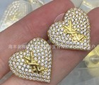 Vintage Ysl Gold Plated Crystal Clip On Earrings
