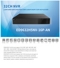 Ed9632h5nv-16p-an 32ch Ip 12mp 20fps 192mbps 16port Poe Ai 2xlan 2xhdmi Ndaa Nvr