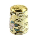 Vintage Enamel Cloisonne Gold Sewing Thimble