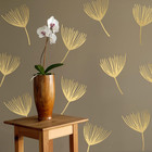 Gold Floral Wall Decals  Modern Boho Dandelion Flower Art Decor