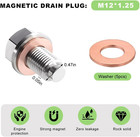 Magnetic Oil Drain Plug  M12x1 25 Aluminum Alloy Sump Drain Nut Bolt With 5 Copp