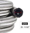 6an 8an 10an 10ft 20ft Cpe Braided Nylon Fuel Line Kit Hose End Fittings Silver