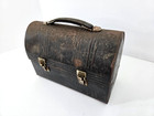 Vintage American Thermos Bottle Company Black Metal Domed Lunch Box