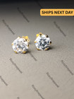 Authentic 14k Solid Yellow Gold Solitaire Round Brilliant Stud Earrings 2mm-5 5m