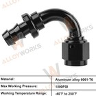 1pcs Aluminum -8an  3 4-16 Unf  120 Degree Push Lock Hose Fitting End Black