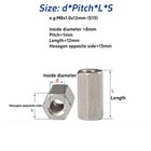 Fine Thread Pitch Threaded Rod Bar Stud Hexagon Connecting Nut M8m10m12m14m16m18