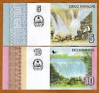 Set Angola  5 10 Kwanzas  2012  2017   P-new  Unc Waterfalls 
