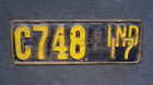 1917 Indiana License Plate