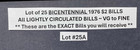 Lot Of  25  1976  2 Two Dollar Bills   Bicentennial Notes   Us Currency Lot  25a