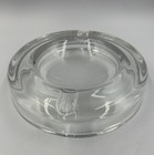 Mid Century Modern Mcm Cigar Ashtray Clear Glass Vintage Heavy Round 7   