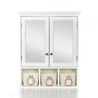 Bathroom Wall Mounted Medicine Cabinet With Mirror Adjustable Shelf Door Baskets