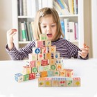 Wooden Abc Toy Building Blocks For Toddlers 1-3 36 Pcs Wood Alphabet Number B   