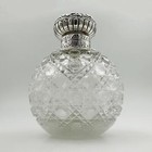 Antique Cut Glass Perfume Scent Bottle Sterling Silver Victorian London 1886