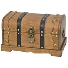 Vintage Wooden Treasure Chest Decorative Box With Lock - 12  Decorative Storage