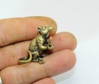 Rat With Cheese Brass Collectible Animal Figurine Home Desk - Shelf Decoration