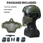 Military Tactical Airsoft Paintball Swat Protective Fast Helmet W goggle   Mask