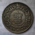 1861          Nova Scotia One Cent - Large Rosebud Variety Nice Coin Free Shipping 