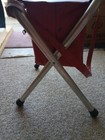 Vintage Falstaff Beer Red Cooler  Folding Camp Stool Chair Aluminum Frame